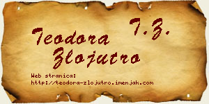 Teodora Zlojutro vizit kartica